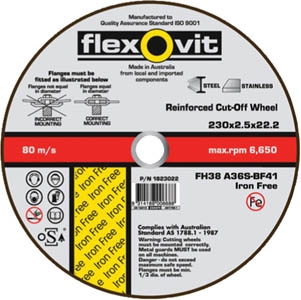flexovit-flat-inox-free-cutting-wheel-disc-230mm-x-25mm-25pc-